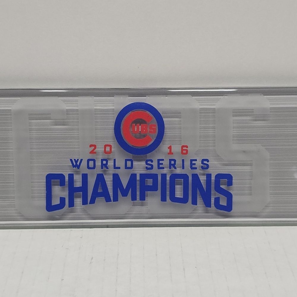 Chicago Cubs Champions 2016 World Series Glass Plaque